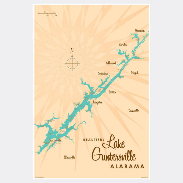 Lake Guntersville Alabama, Paper Print