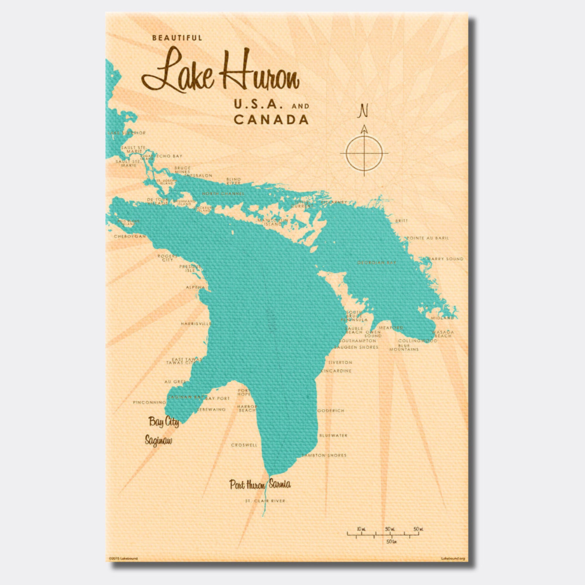 Lake Huron USA Canada, Canvas Print