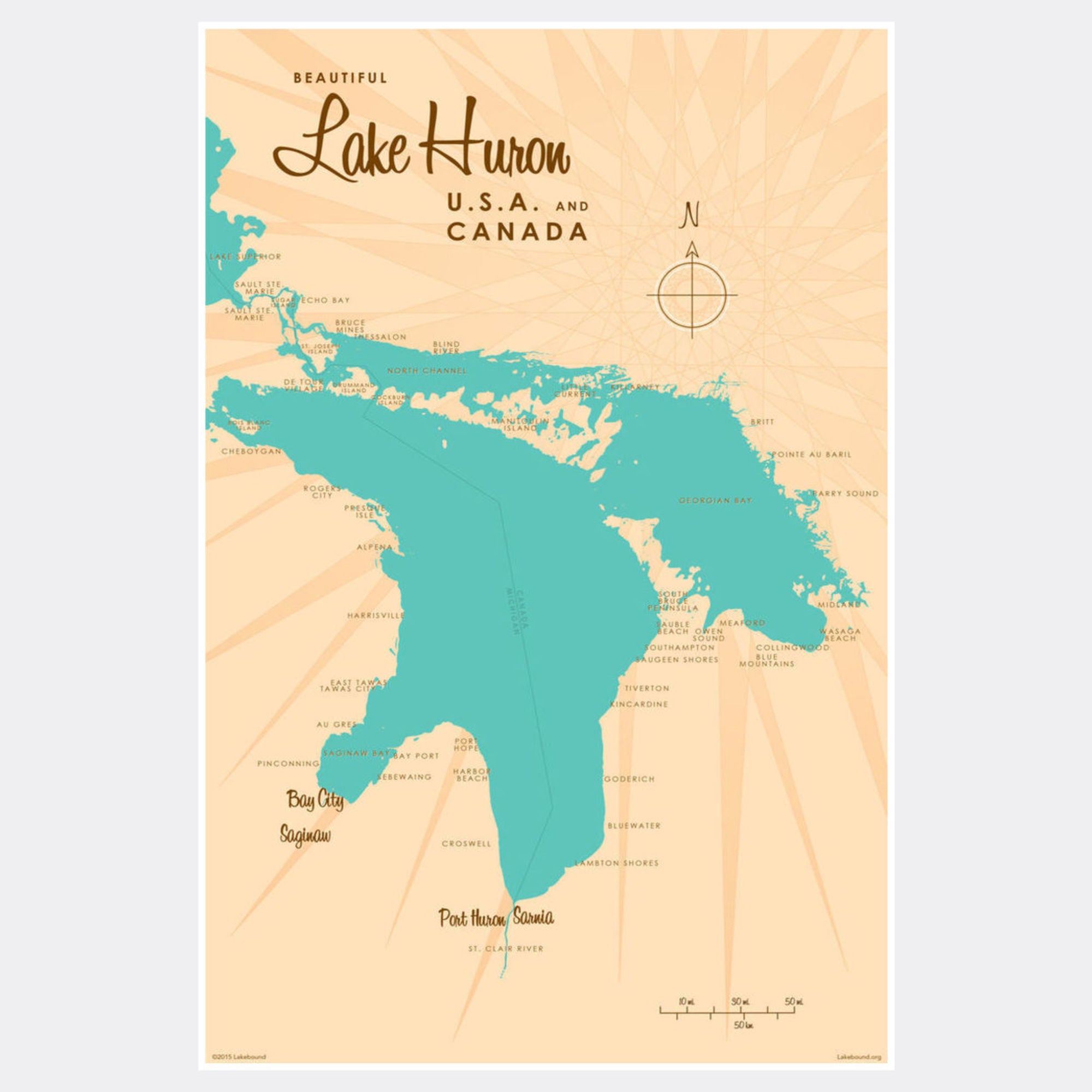 Lake Huron Michigan, Paper Print