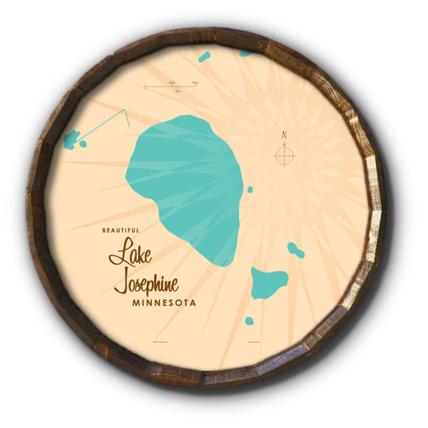 Lake Josephine Minnesota, Barrel End Map Art