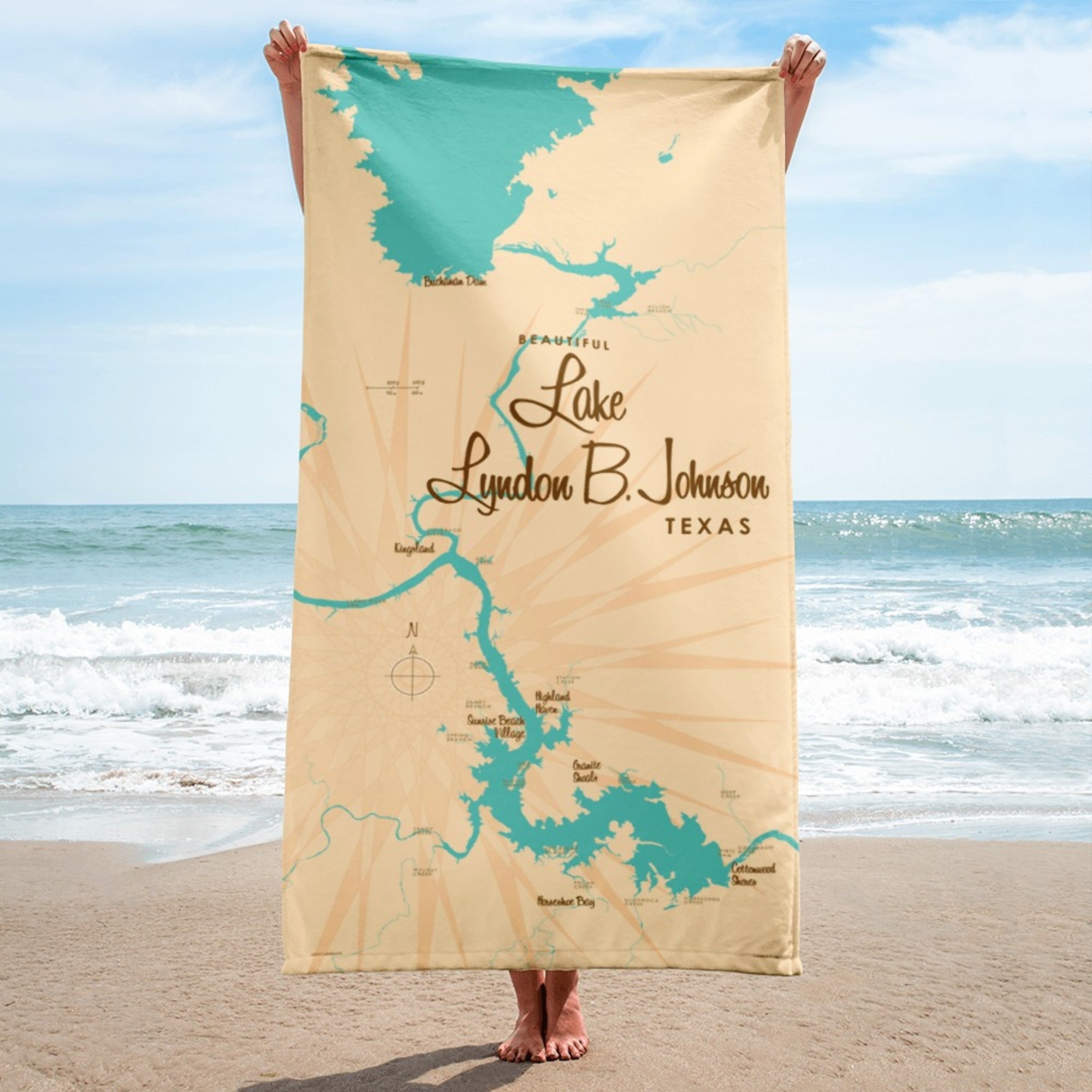 Lake LBJ Texas Beach Towel