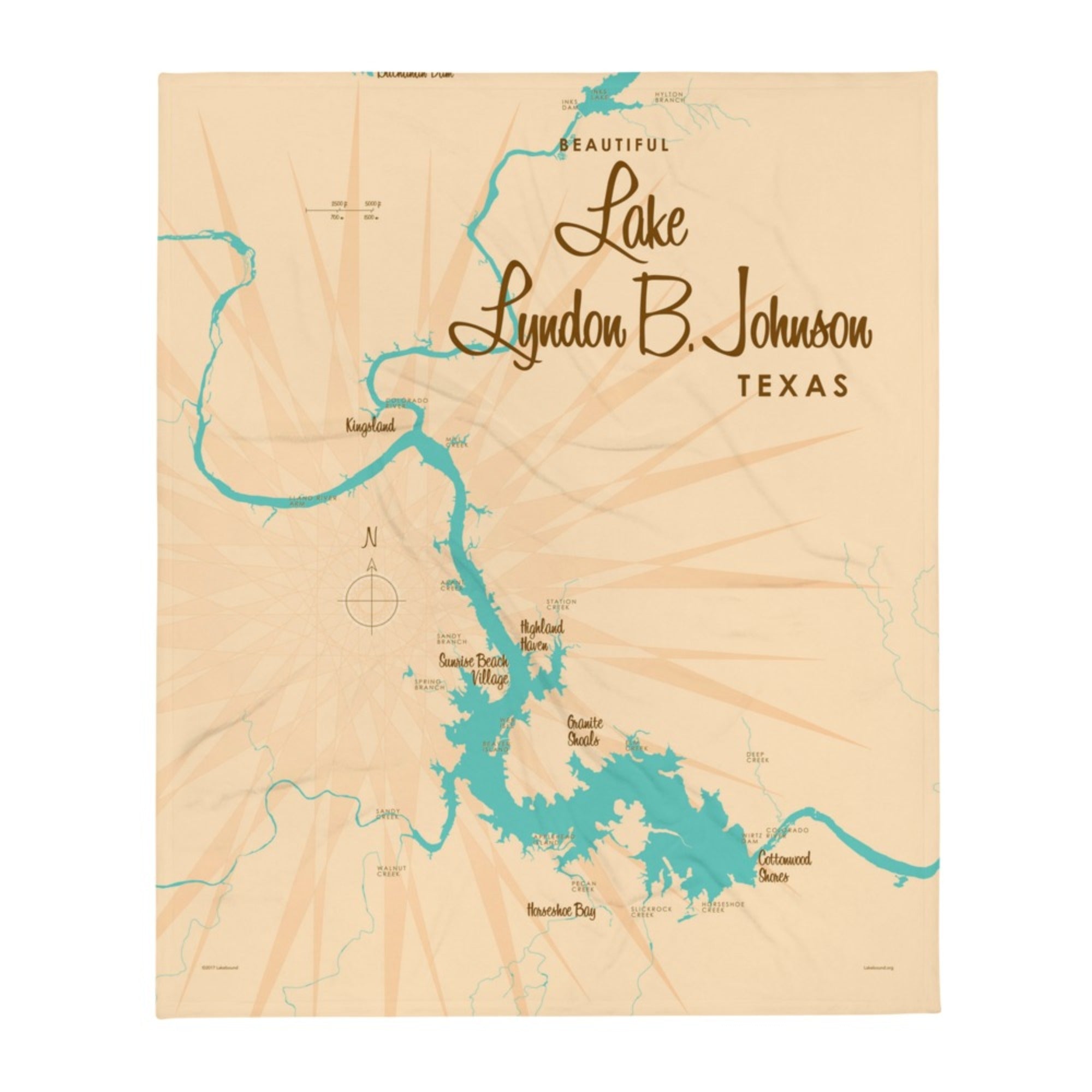 Lake LBJ Texas Throw Blanket