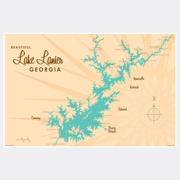 Lake Lanier Georgia, Paper Print