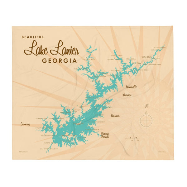 Lake Lanier Georgia Throw Blanket