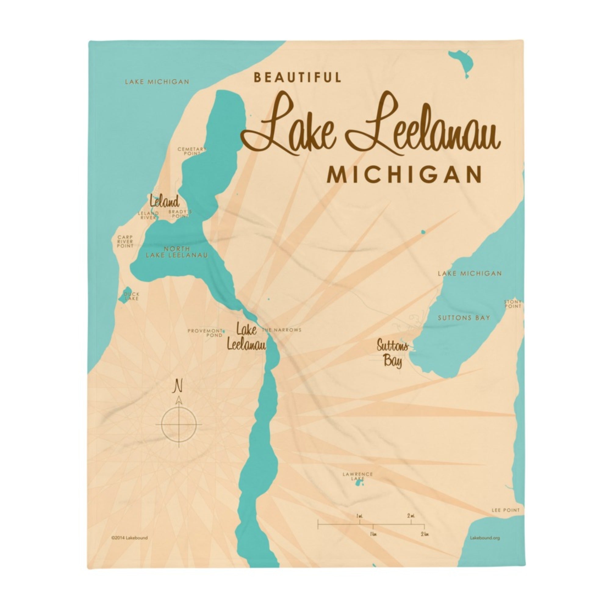 Lake Leelanau Michigan Throw Blanket