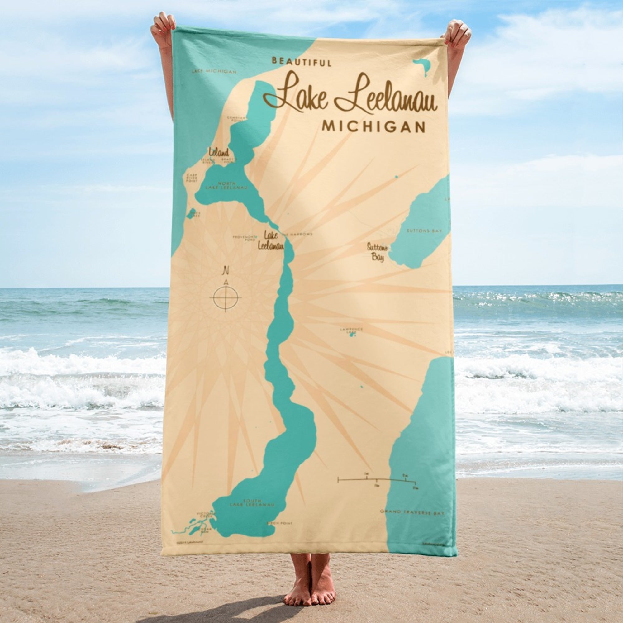 Lake Leelanau Michigan Beach Towel