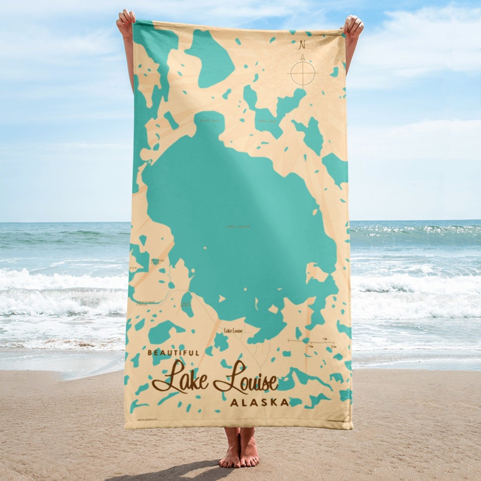 Lake Louise Alaska Beach Towel