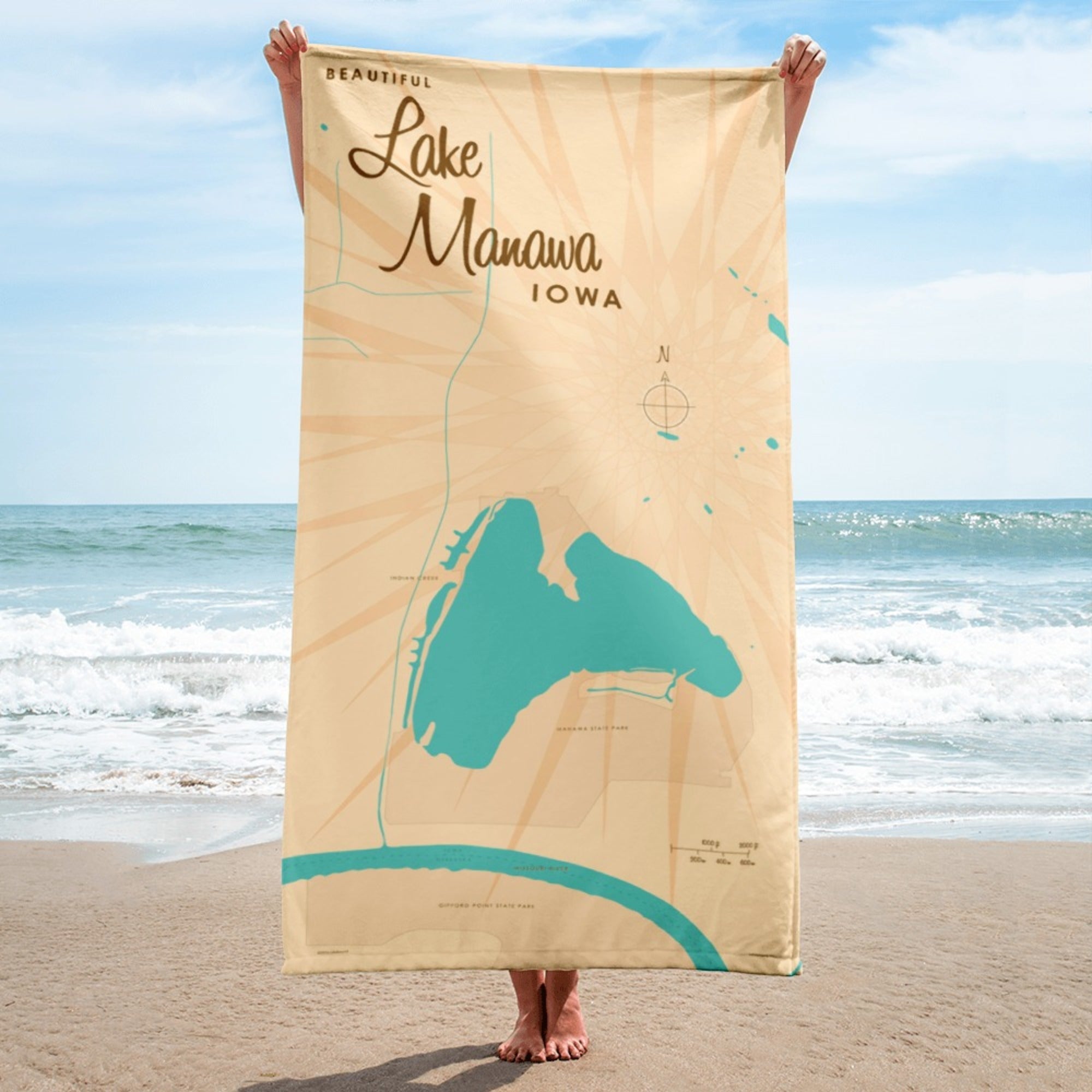 Lake Manawa Iowa Beach Towel
