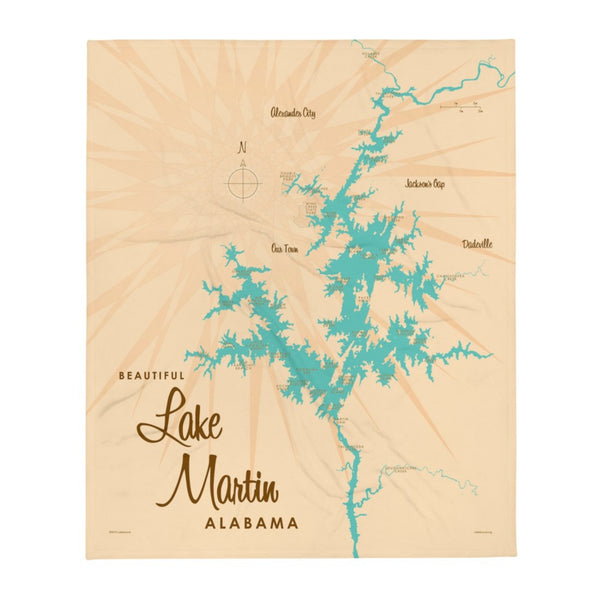 Lake Martin Alabama Throw Blanket