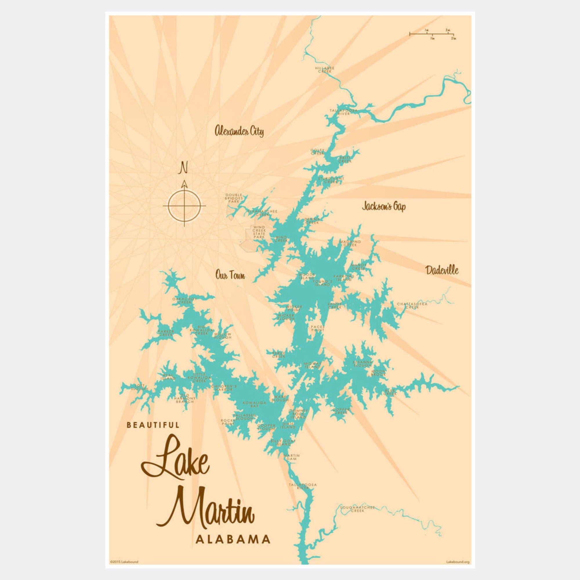 Lake Martin Alabama, Paper Print