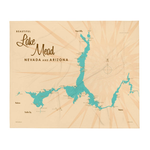 Lake Mead Arizona Nevada Throw Blanket