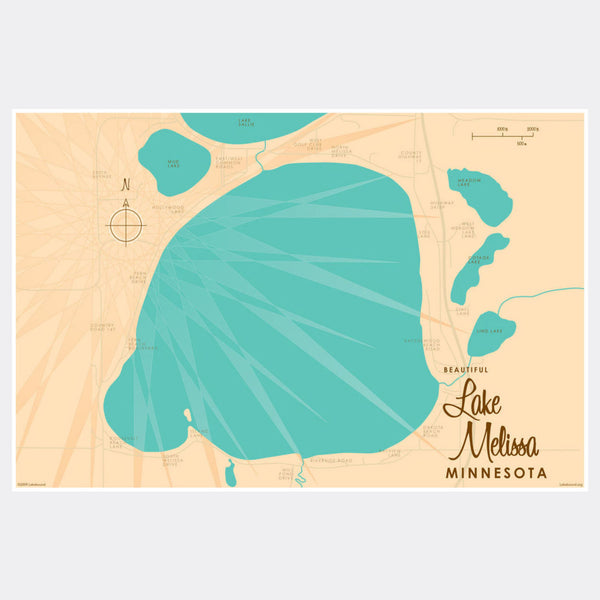Lake Melissa Minnesota, Paper Print