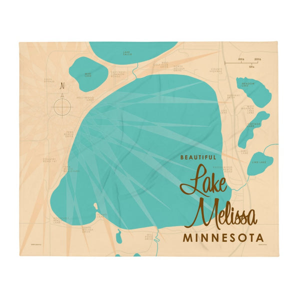 Lake Melissa Minnesota Throw Blanket