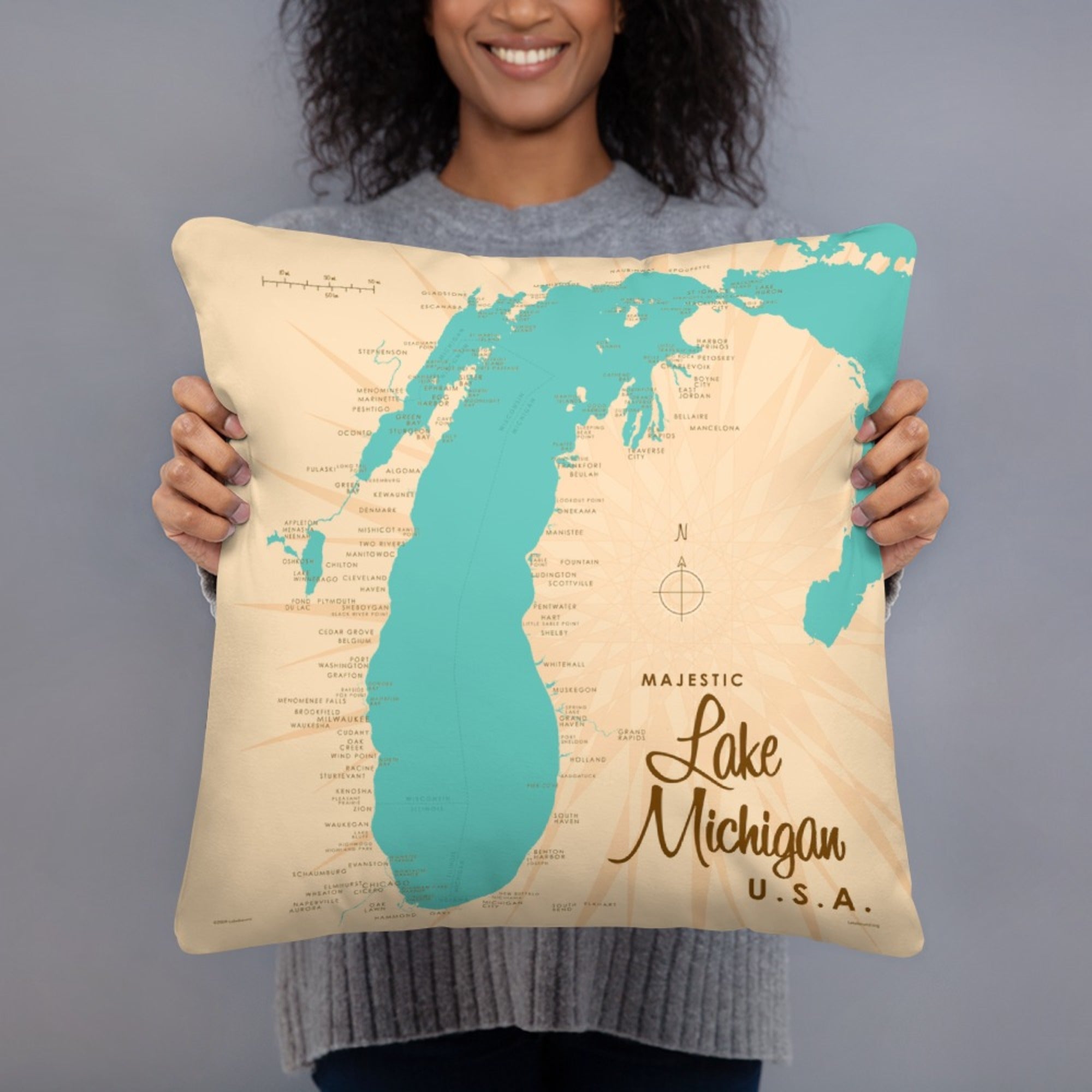 Lake Michigan USA Pillow