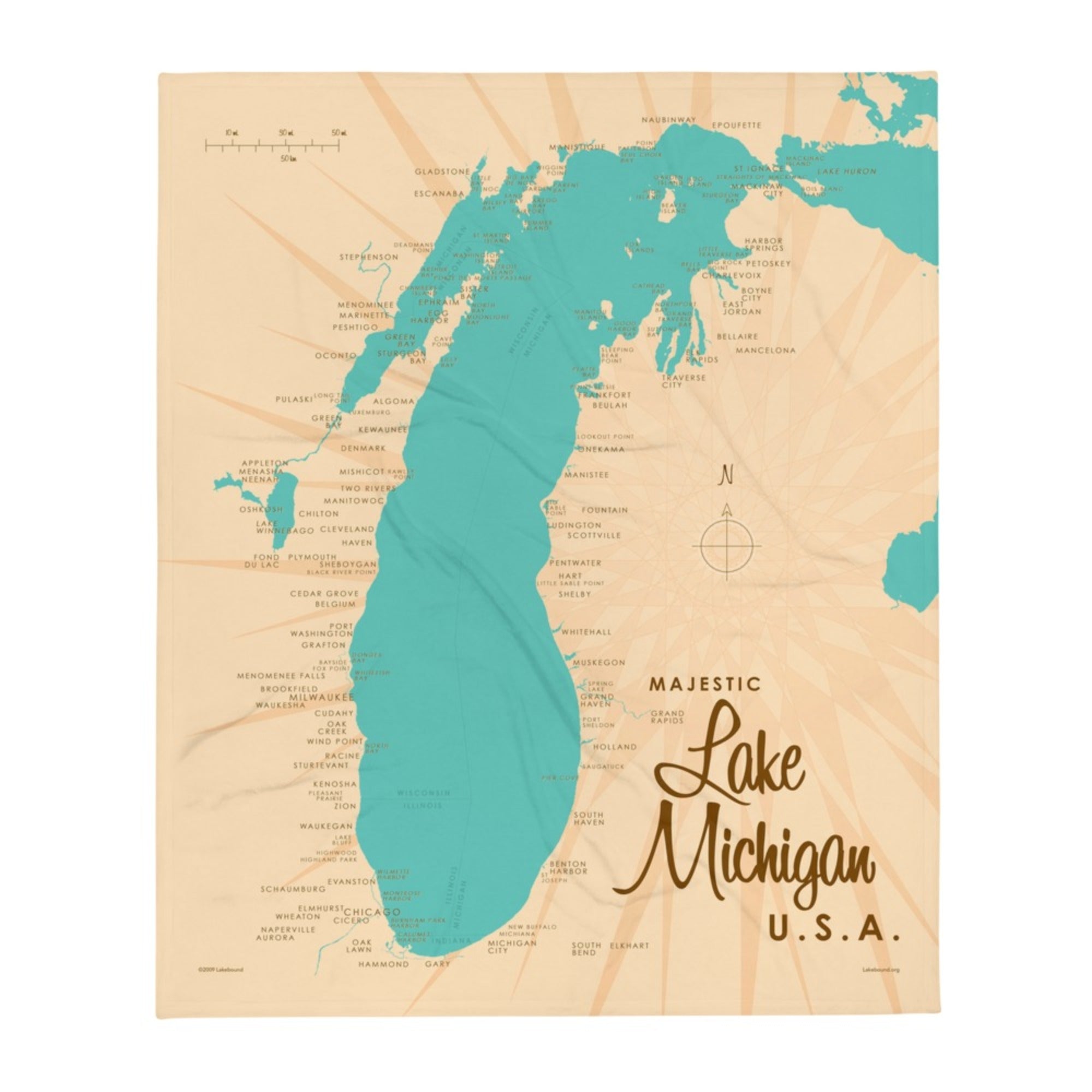 Lake Michigan USA Throw Blanket