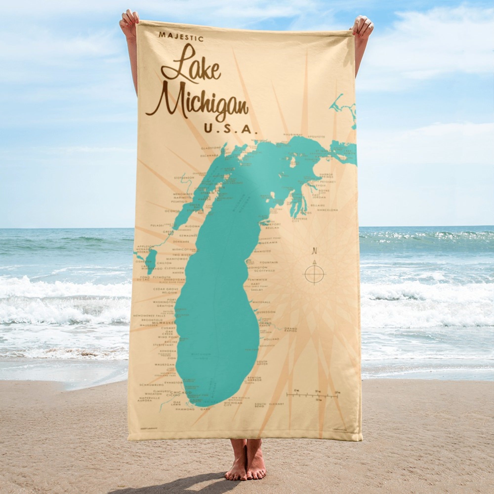 Lake Michigan USA Beach Towel