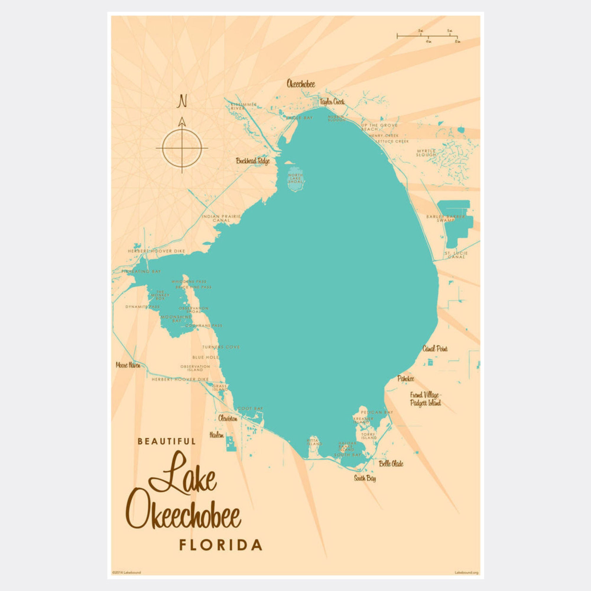 Lake Okeechobee Florida, Paper Print