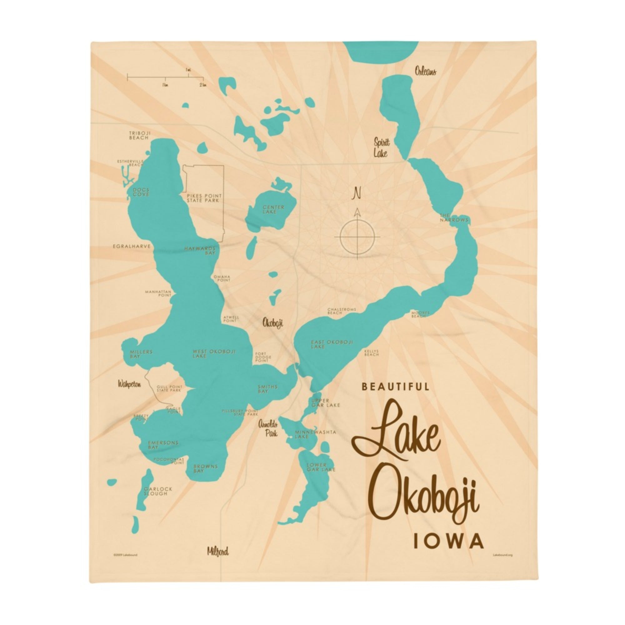 Lake Okoboji Iowa Throw Blanket