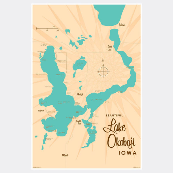 Lake Okoboji Iowa, Paper Print