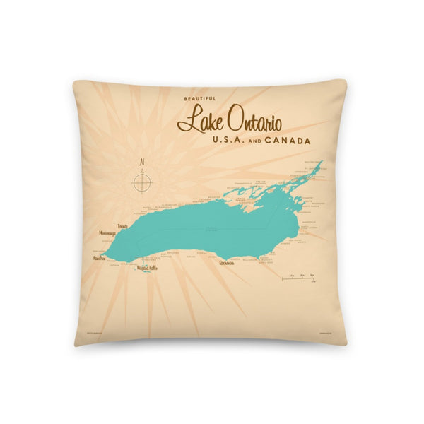 Lake Ontario USA Canada Pillow