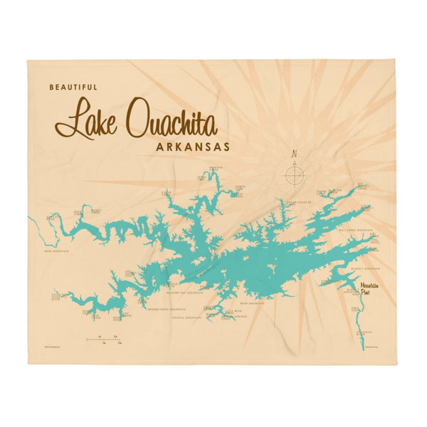 Lake Ouachita Arkansas Throw Blanket