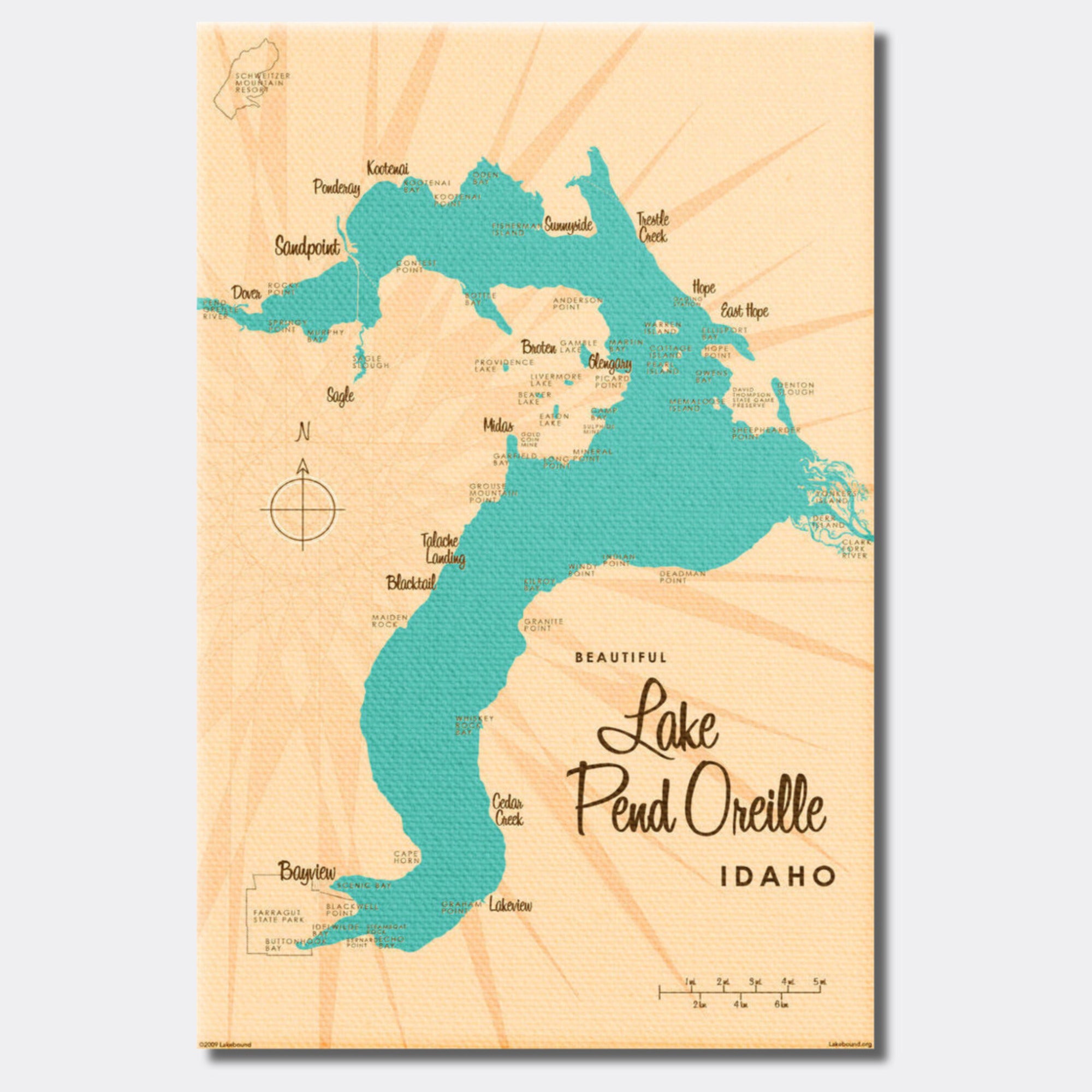 Lake Pend Oreille Idaho, Canvas Print
