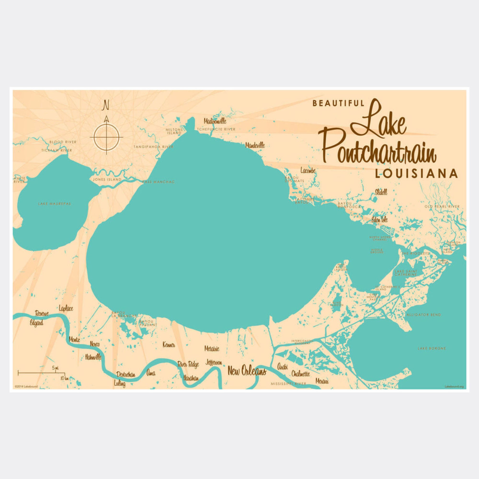 Lake Pontchartrain Louisiana, Paper Print