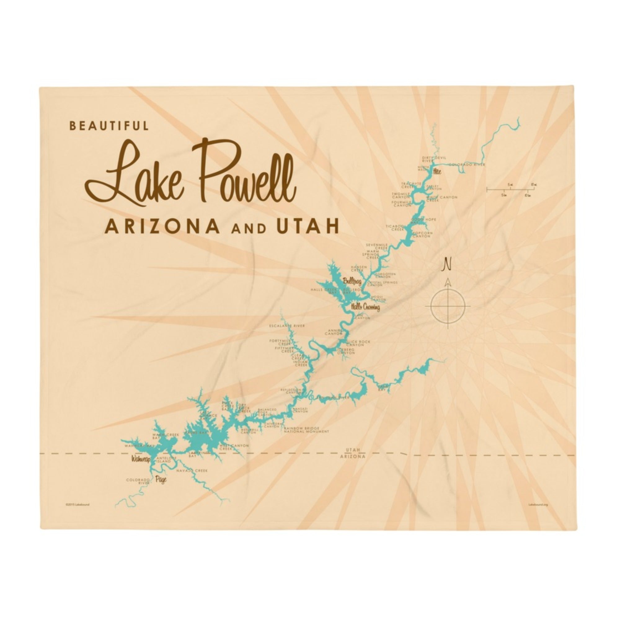 Lake Powell Utah Arizona Throw Blanket