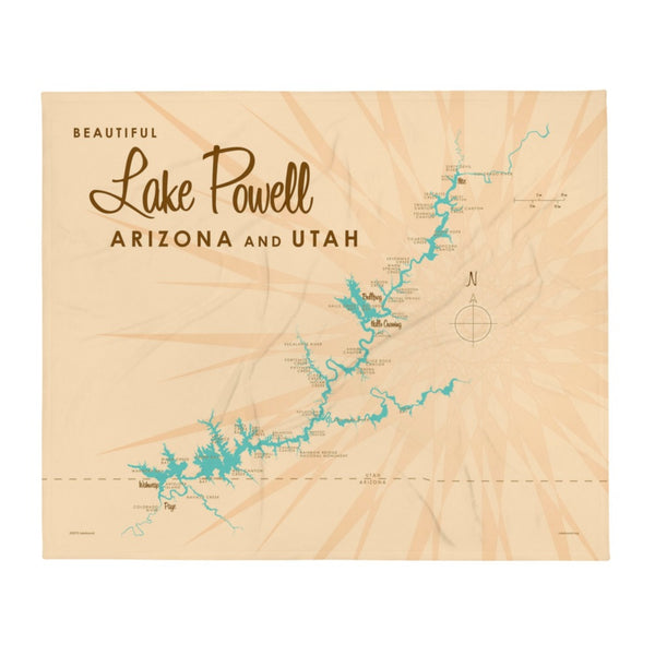 Lake Powell Utah Arizona Throw Blanket