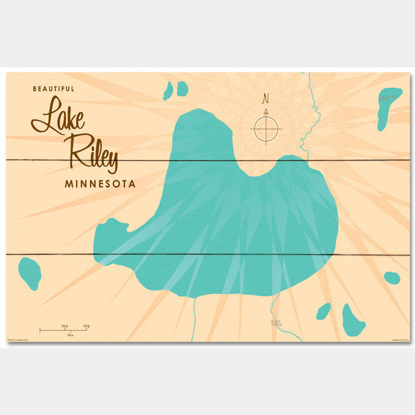 Lake Riley Minnesota, Wood Sign Map Art