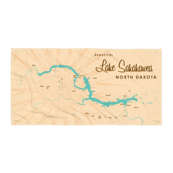 Lake Sakakawea North Dakota Beach Towel