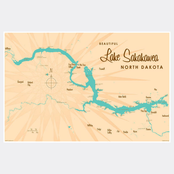 Lake Sakakawea North Dakota, Paper Print