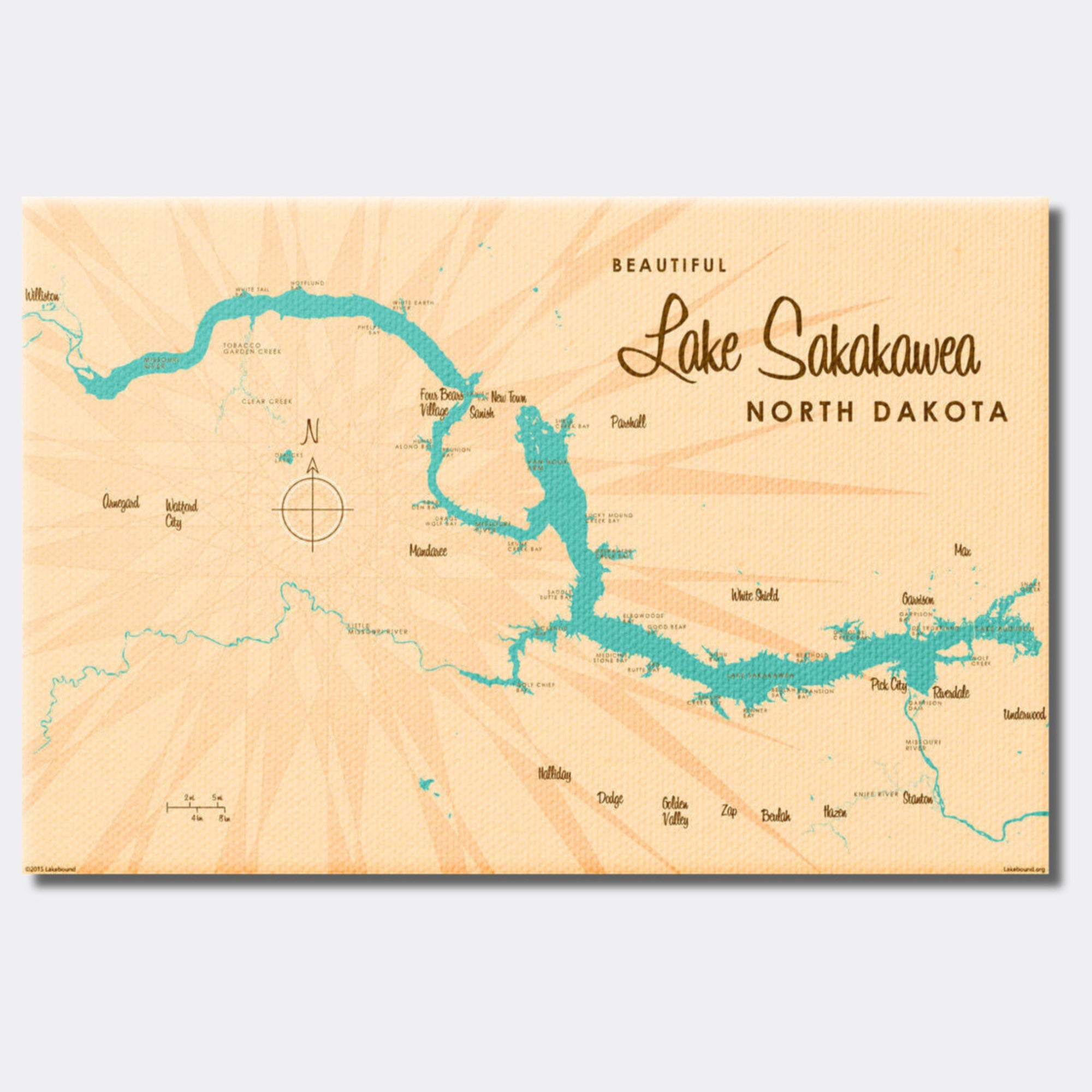 Lake Sakakawea North Dakota, Canvas Print