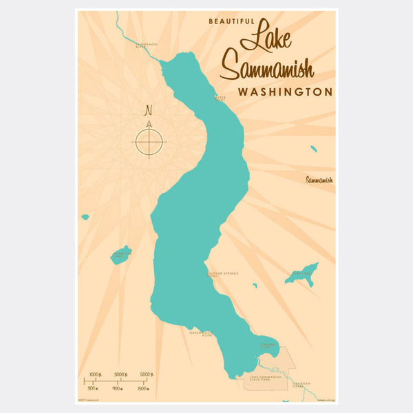 Lake Sammamish Washington, Paper Print