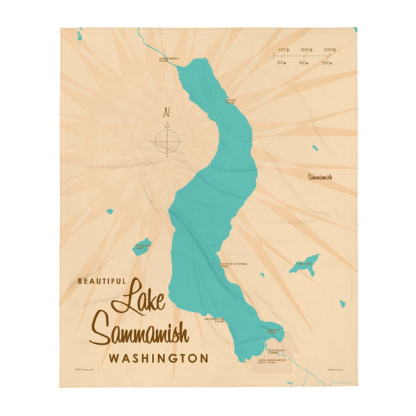 Lake Sammamish Washington Throw Blanket