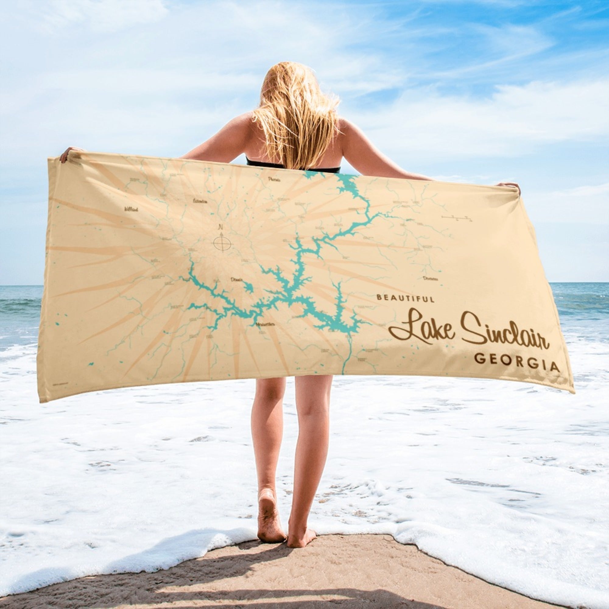 Lake Sinclair Georgia Beach Towel