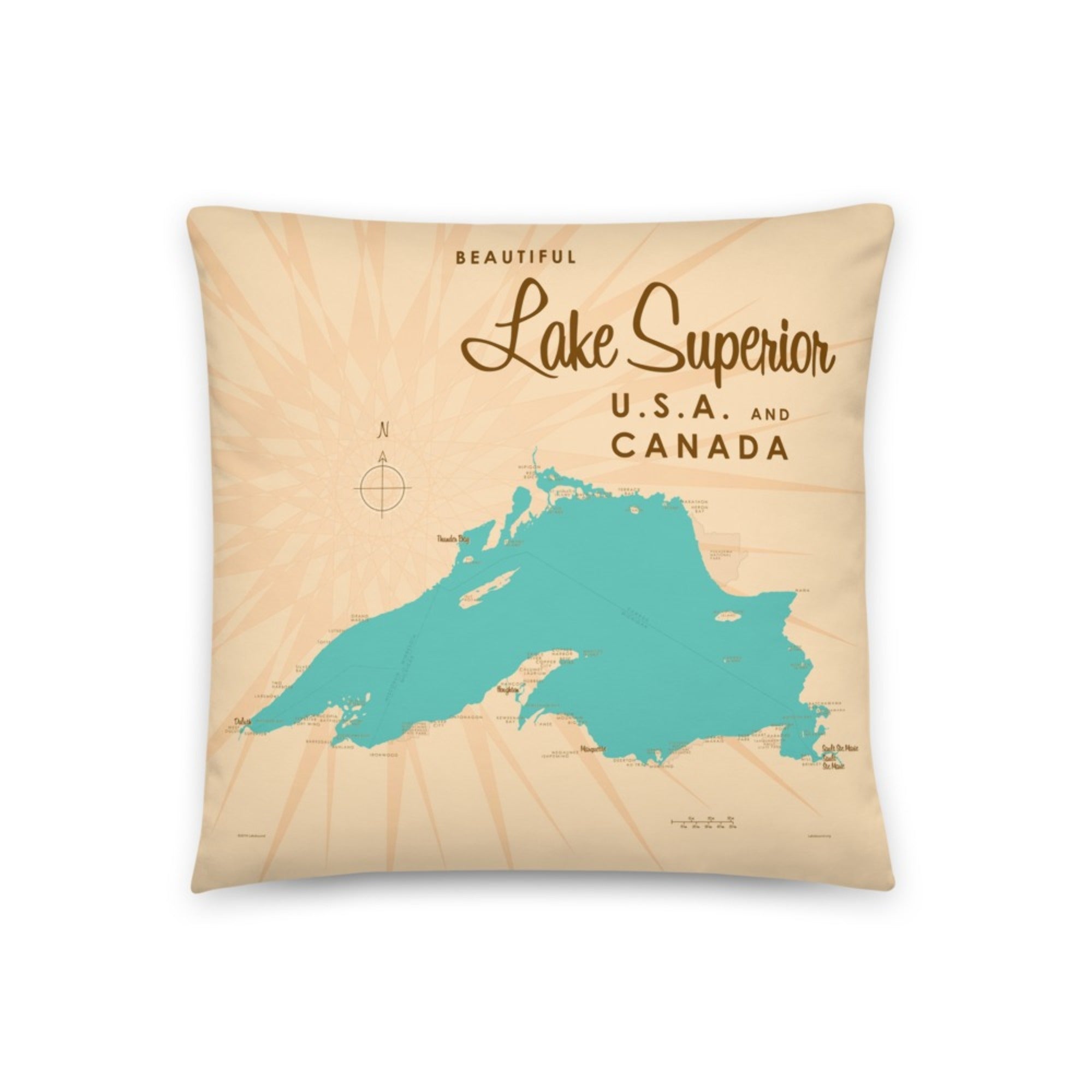 Lake Superior USA Canada Pillow
