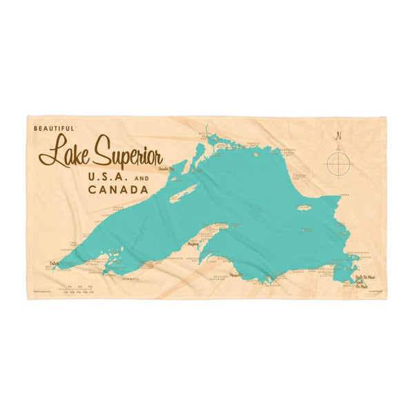 Lake Superior USA Canada Beach Towel