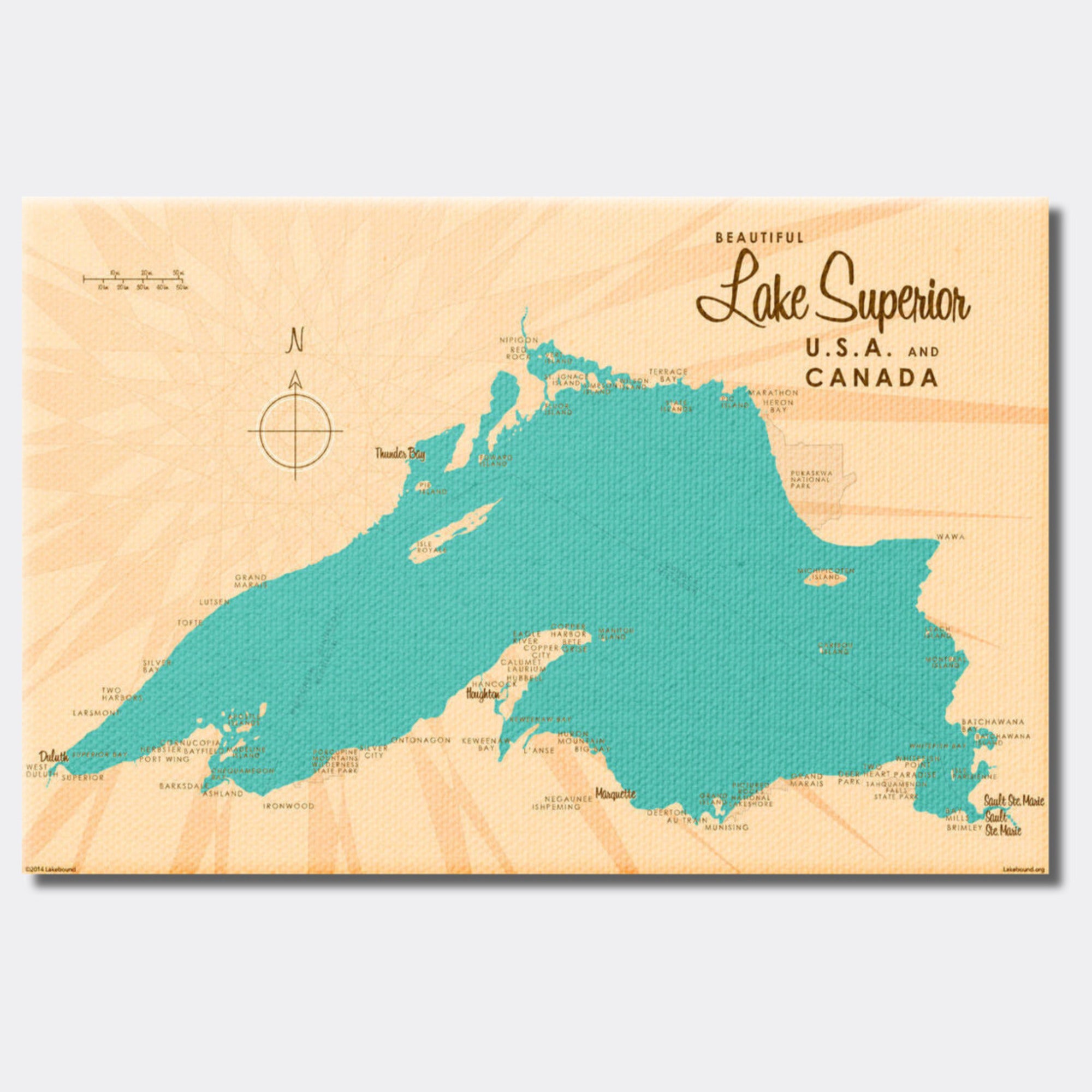 Lake Superior USA Canada, Canvas Print