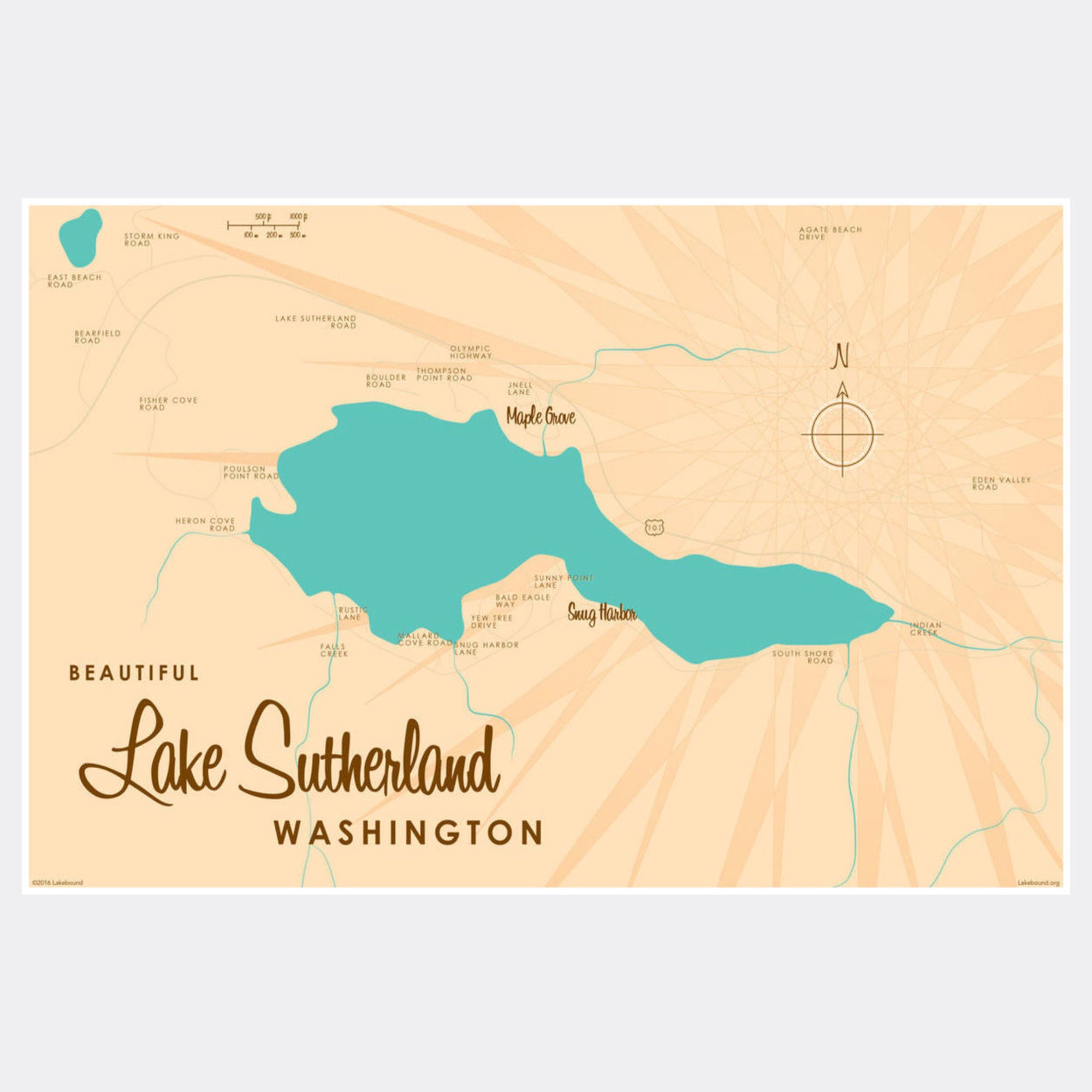 Lake Sutherland Washington, Paper Print