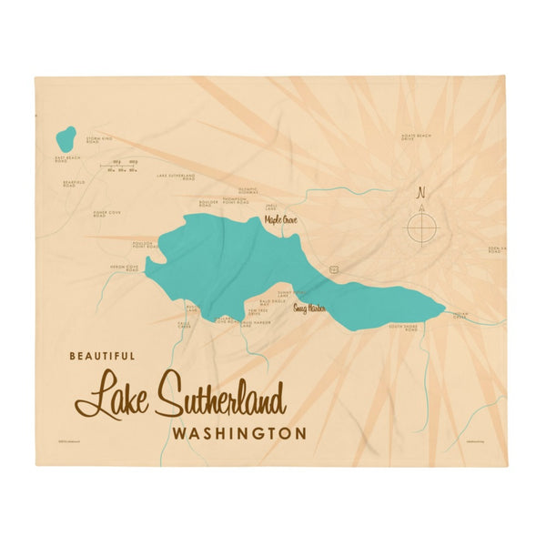 Lake Sutherland Washington Throw Blanket
