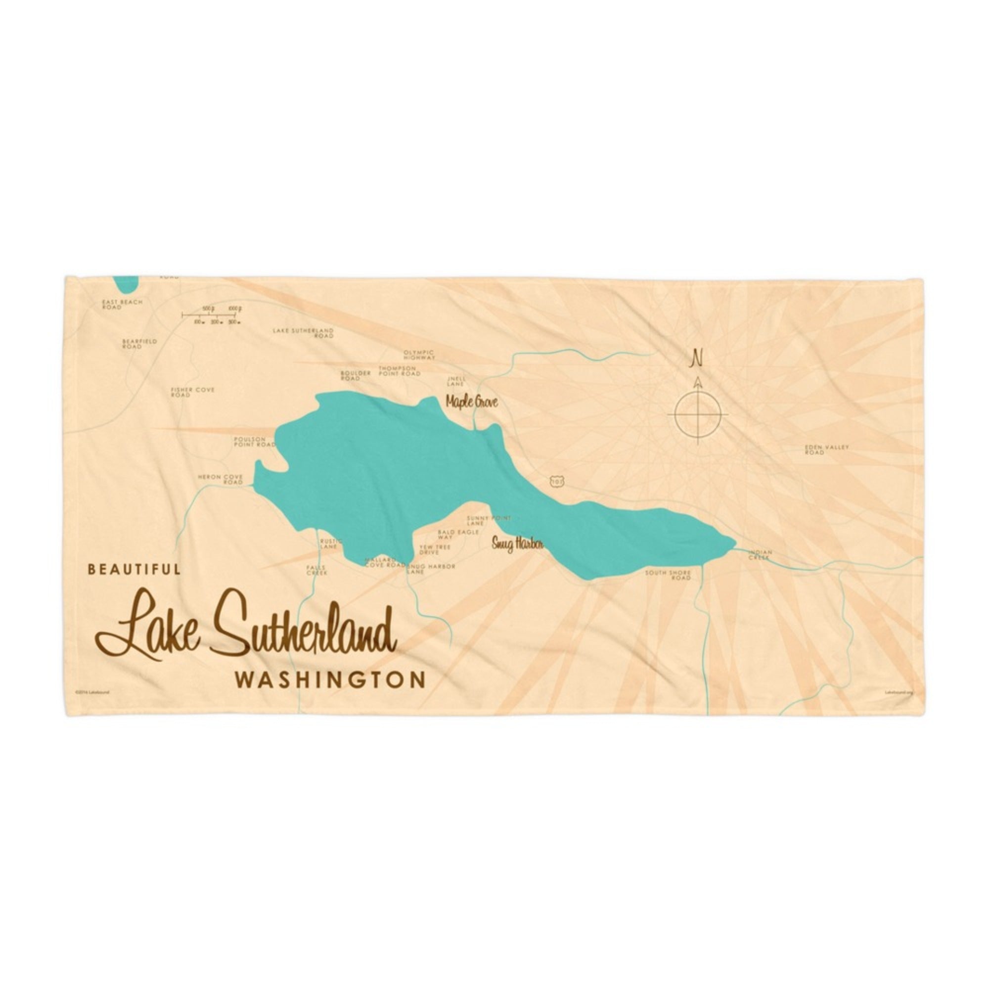 Lake Sutherland Washington Beach Towel