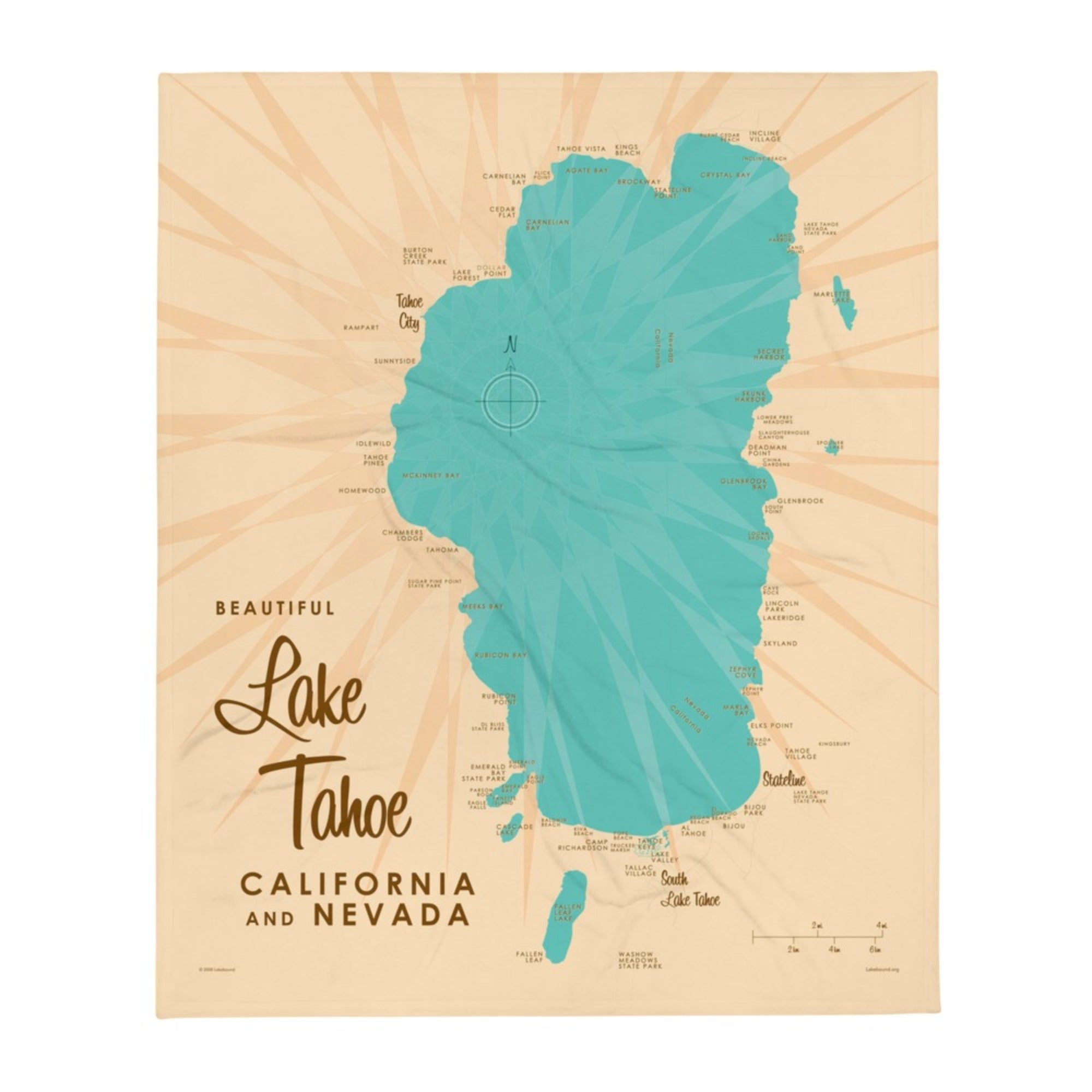 Lake Tahoe California Nevada Throw Blanket