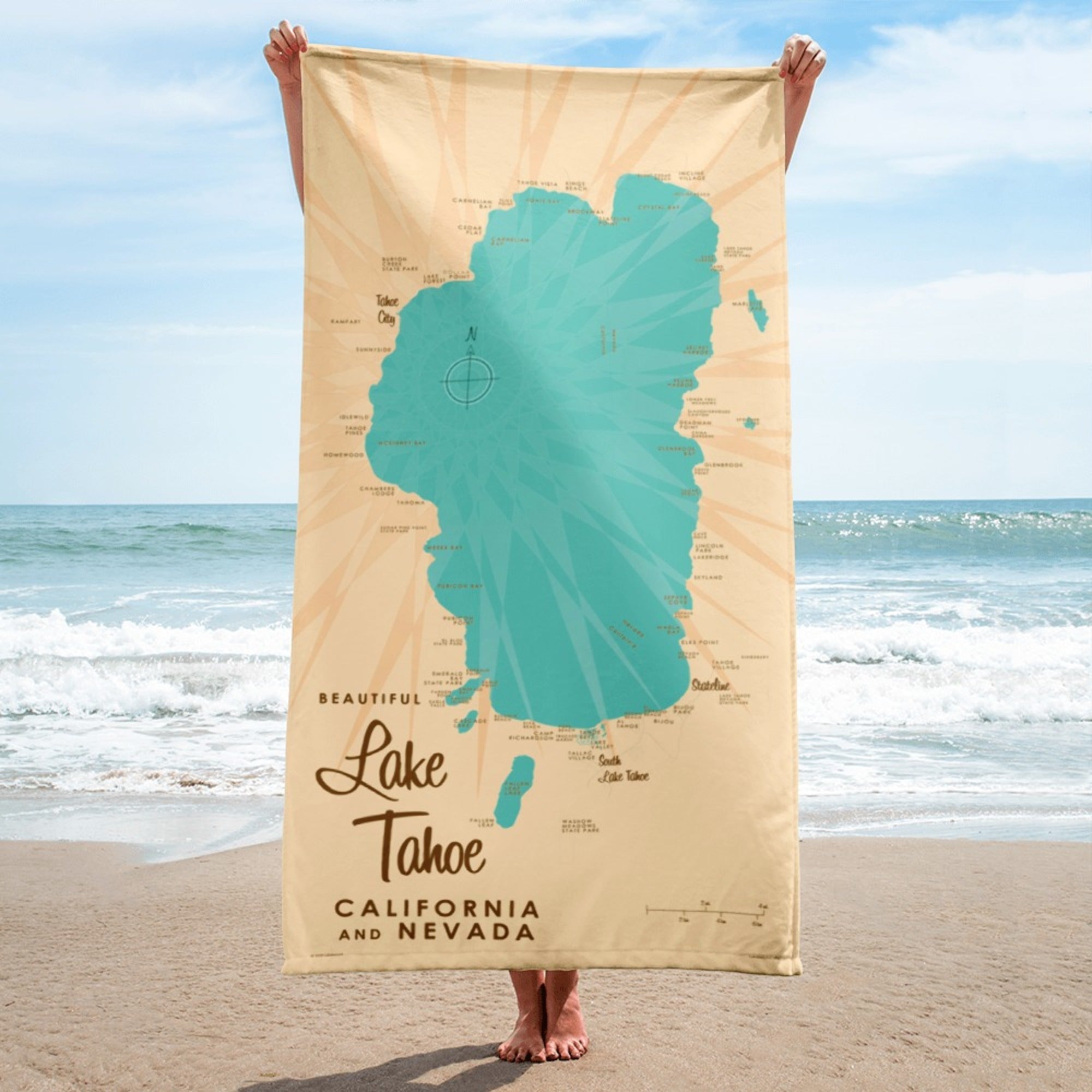 Lake Tahoe California Nevada Beach Towel