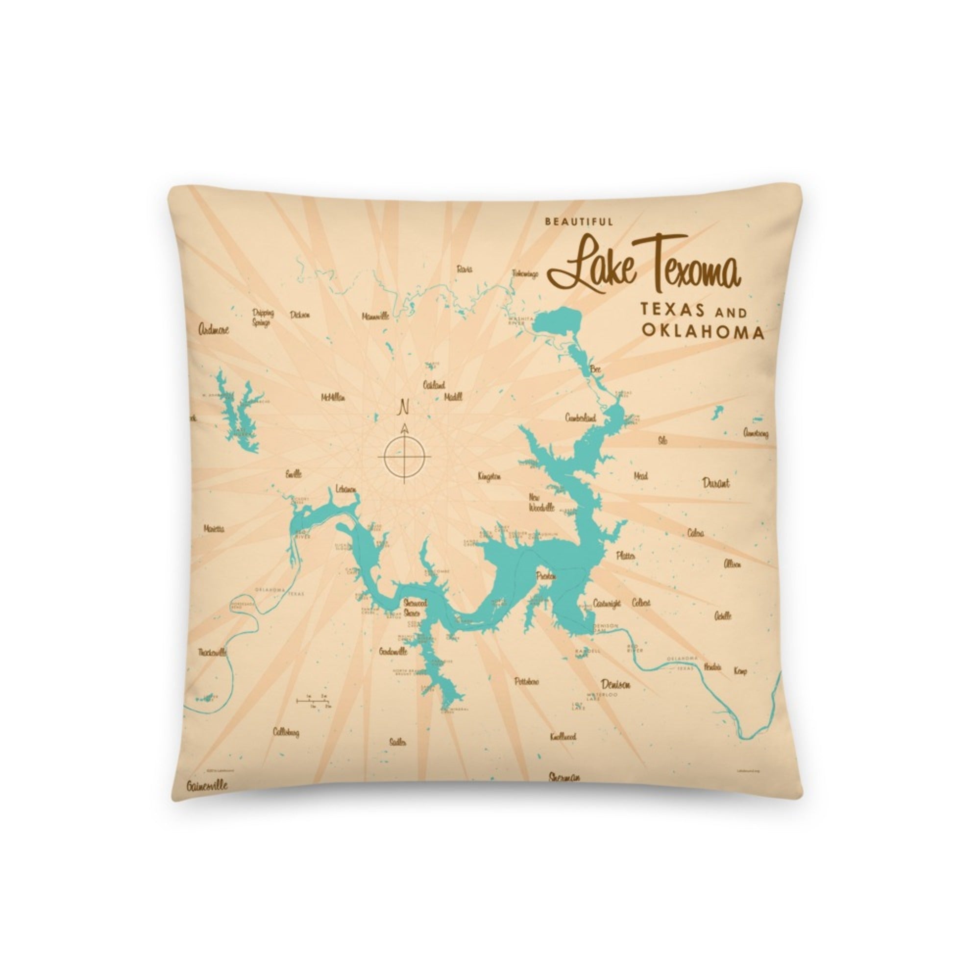 Lake Texoma Texas Oklahoma Pillow