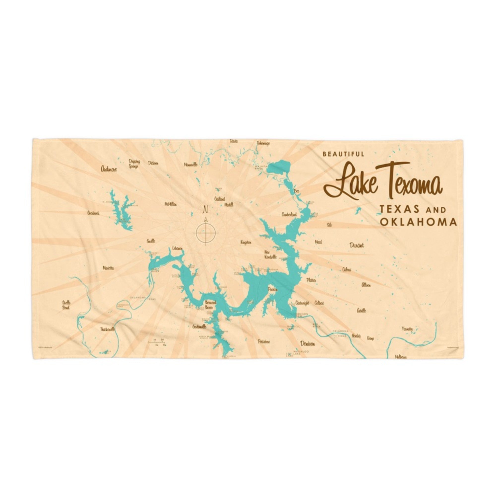 Lake Texoma Texas Oklahoma Beach Towel