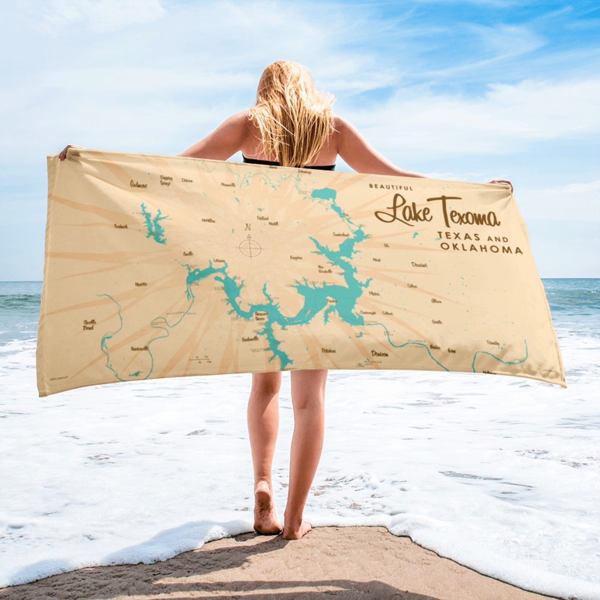 Lake Texoma Texas Oklahoma Beach Towel