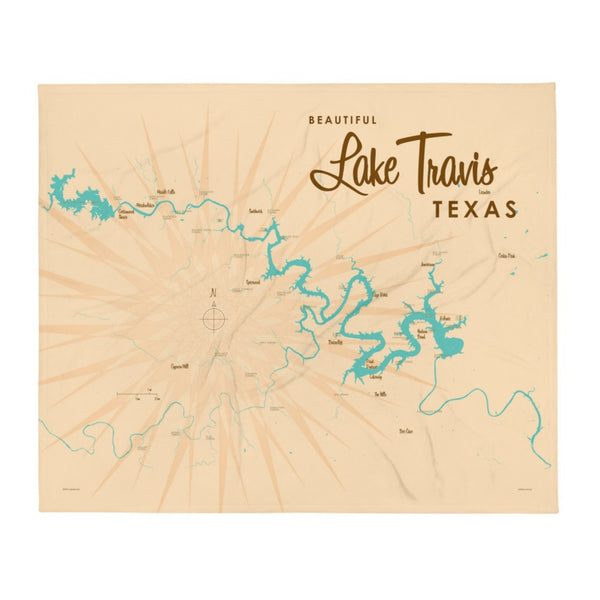 Lake Travis Texas Throw Blanket