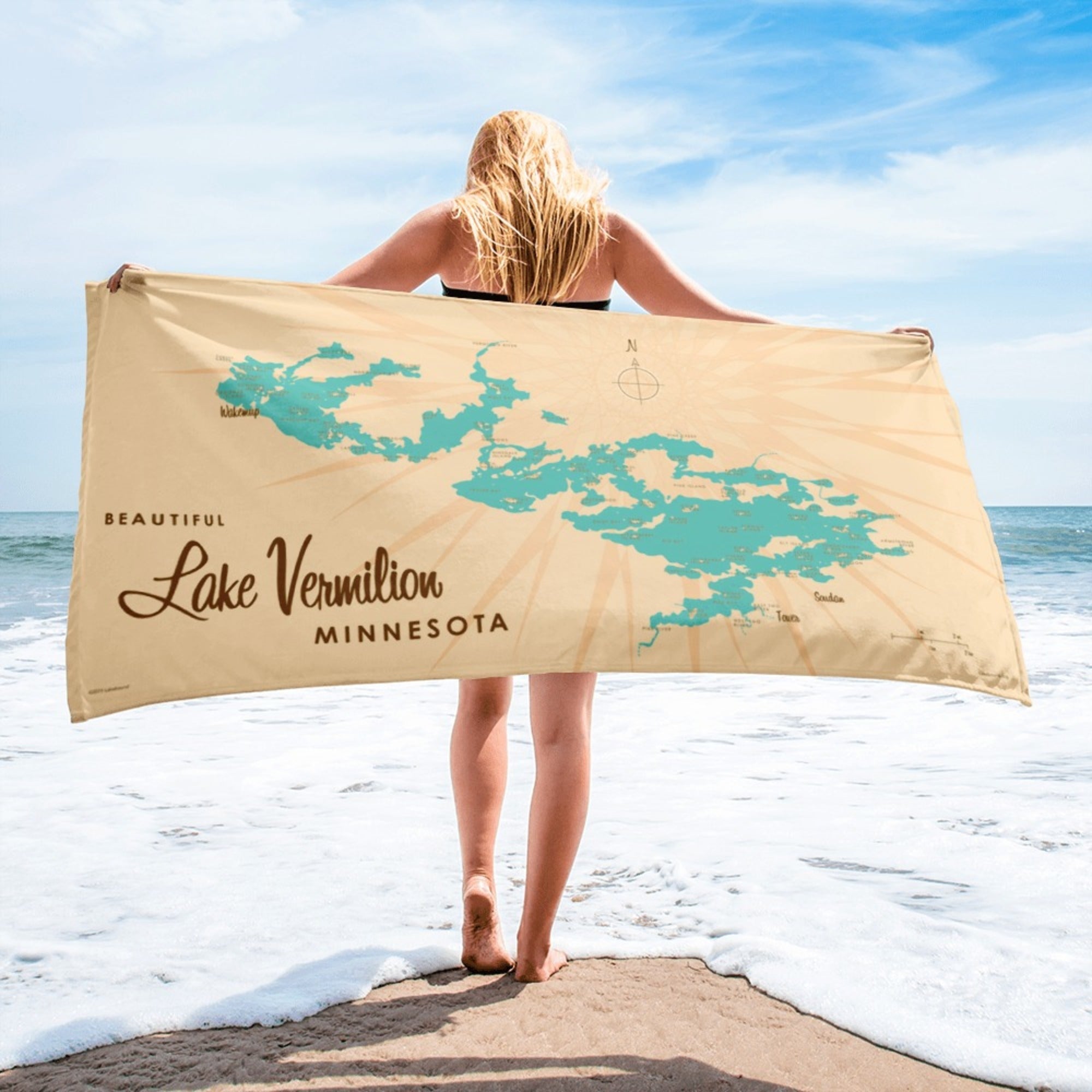 Lake Vermilion Minnesota Beach Towel