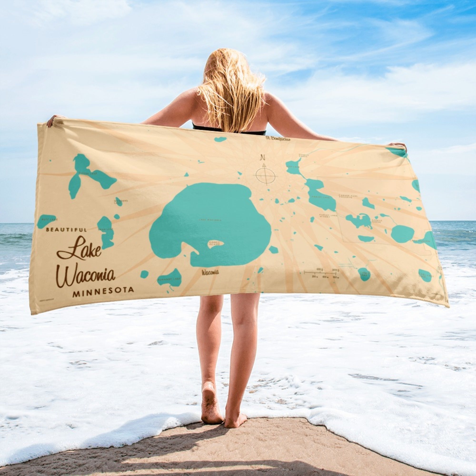 Lake Waconia Minnesota Beach Towel